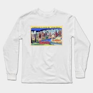 Greetings from Vincennes, Indiana - Vintage Large Letter Postcard Long Sleeve T-Shirt